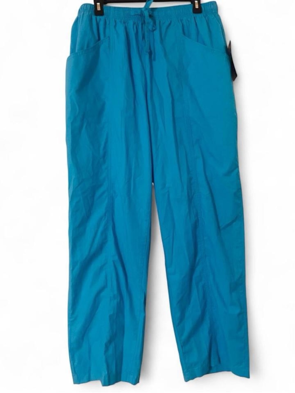 Woman Within Turquoise Blue 100% Cotton Elastic Waist Pants 18W NWT